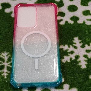 Gradient Pink and Blue Glitter Phone Case